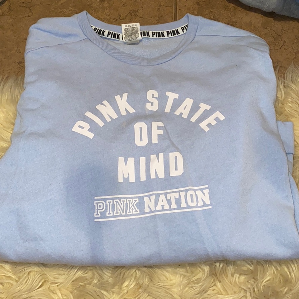 PINK light blue pullover sweater